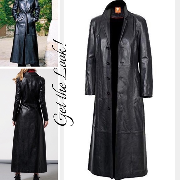maxi leather coat